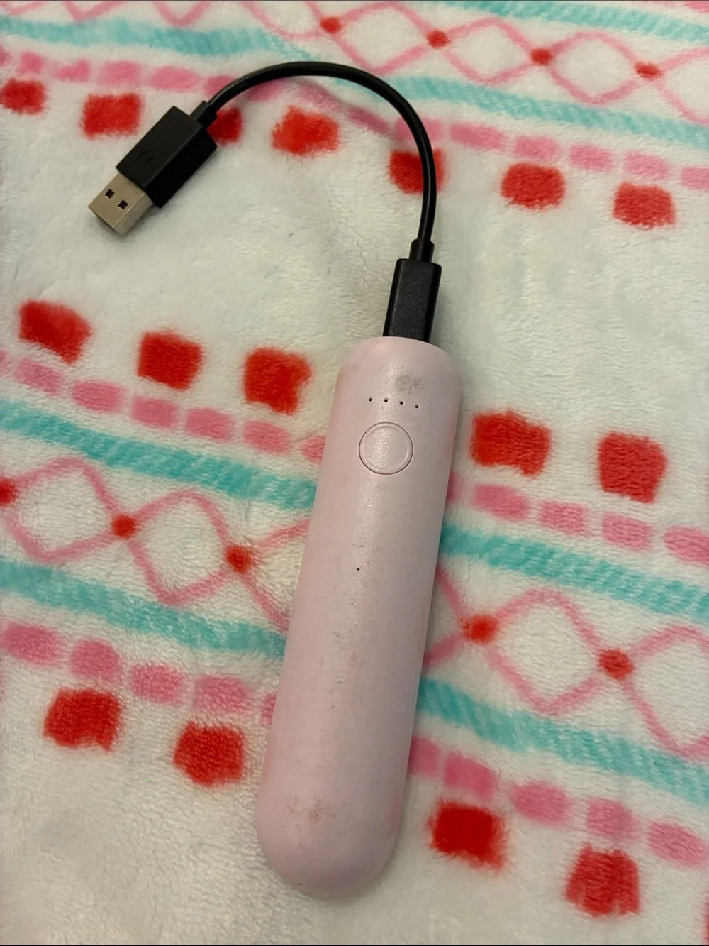 Portable Pink USB Power Bank Charger